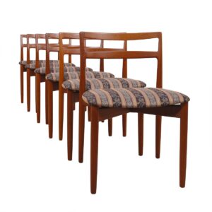Set of 6 Harry Ostergaard for Randers Danish Teak Dining Chairs