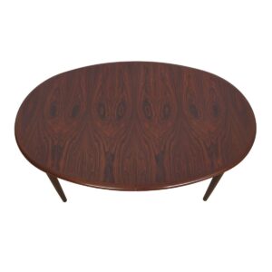 Danish Modern Rosewood Oval Expanding Dining Table
