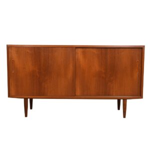 Danish Modern 55″ Compact Teak Sideboard / Media Cabinet