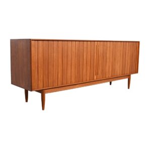 Solid-Teak Danish Tambour Room Divider Sideboard – Another Rare Aasbjerg Piece!