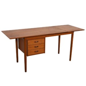 Expanding Arne Vodder Teak Desk w/ Adjustable Drawers