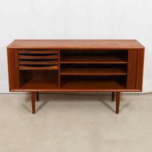 59″ Danish Teak Sideboard — Tambour Door Room Divider