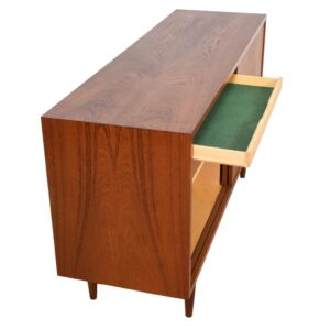 Danish Modern 55″ Compact Teak Sideboard / Media Cabinet