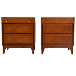Pair of Decorator Walnut Nightstands