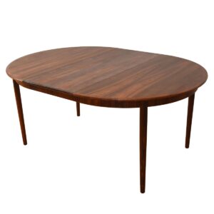 Danish Rosewood Round-to-Oval Expanding Dining Table