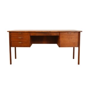 Locking Mid-Century Modern Mid-Sized Walnut Desk