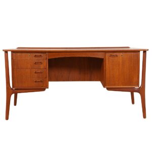 Danish Modern Floating Top Executive Desk in Teak