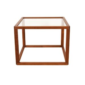 Cube Side Table w/ Glass Top