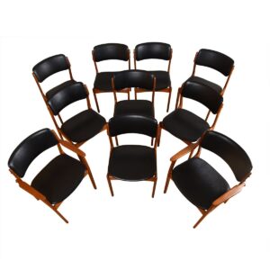 Set of 10 (2 Arm + 8 Side) Danish Teak Dining Chairs by Erik Buch