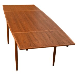Two-Tone Danish Modern Walnut Small Expanding Dining Table