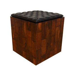 Rosewood Accent Table / Stool with Removable Cushion.