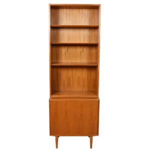28″ Danish Studio-Sized Locking Cabinet w/ Bookcase Top in Walnut