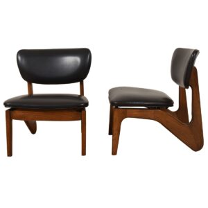 The Low-Riders: Pair, American Modernist Sculpted Accent Chairs