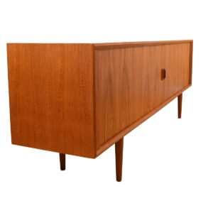 Super-Long Danish Teak 90″ Tambour Door Sideboard / Room Divider