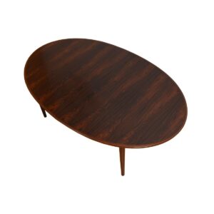 Large Oval Danish Modern Rosewood Expanding Dining Table