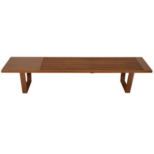 American Modernist Walnut Slat Bench / Coffee Table