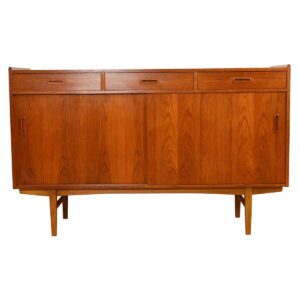 Mid-Height Danish Modern Teak Buffet / Server / Bar Cabinet