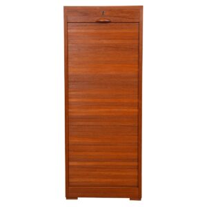 Danish Modern Teak Tall Locking File Cabinet