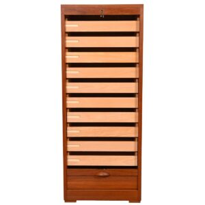Danish Modern Teak Tall Locking File Cabinet
