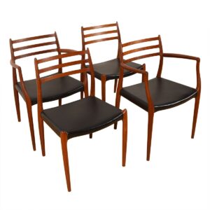 Set of 4 Niels Møller Teak Dining Chairs (2 Arm + 2 Side)