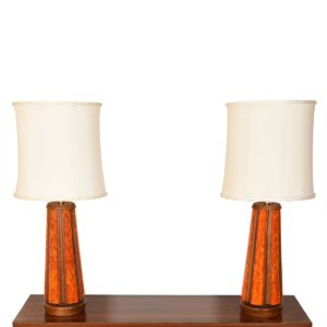 Pair of Stunning Designer Table Lamps in Enamel