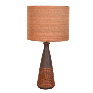 Patterned ‘Snakeskin’ Italian Table Lamp w/ Arabesque Shade