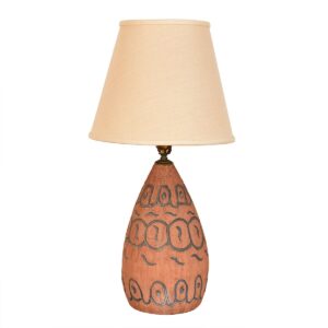 Pottery Earthen ‘Chiseled Pattern’ Table / Accent Lamp