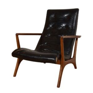 Vladimir Kagan Rare Walnut Contour Lounge Chair
