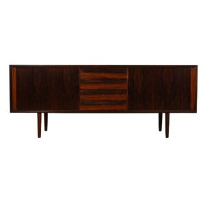 Two-Toned Danish Rosewood Tambour Door Credenza