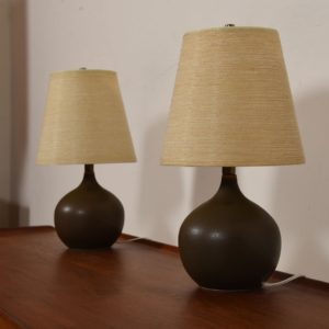 Pair of Small Round Bostlund Lamps
