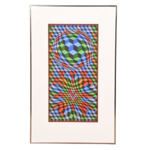 Victor Vasarely Signed Colorful Op Art