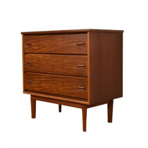 Mid Century Walnut 2-Tone Compact 3 Drawer Chest