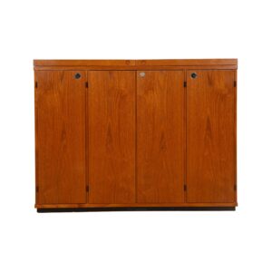 Expanding Danish Modern Teak Standing Bar w/ Lock