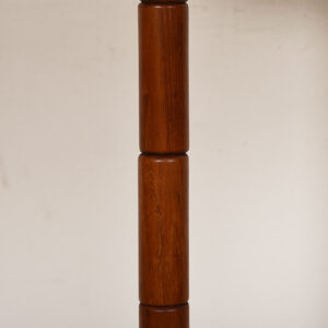 Pair of Teak Floor Lamps with Stacked Nodule Design