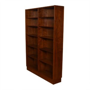 Walnut Danish Modern Tall + Wide Full Bookcase