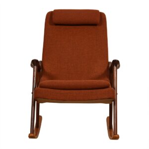 Danish Modern Teak ‘Burnt Orange’ Rocking Chair