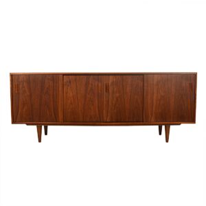 Mid Century Modern Walnut Sliding Door Sideboard