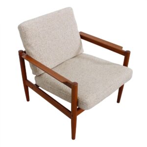 Danish Teak Easy Chair – Pair Available – Pair Ottomans Also Available!