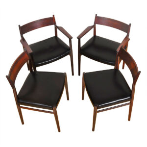 Set of 4 Danish Rosewood Dining Chairs (2 Arm + 2 Side)