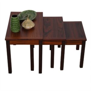 Set of 3 Danish Modern Nesting Tables in Rosewood
