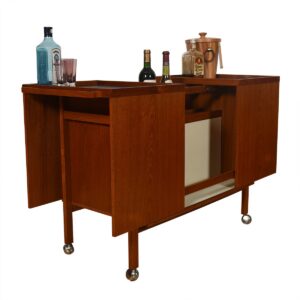 Niels Erik Glasdam Jensen Expanding Teak Bar / Storage Cart