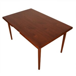 Compact Danish Modern Teak Expanding Dining Table
