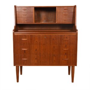 Danish Modern Teak Expanding Petite Secretary / Desk