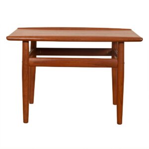 Grete Jalk Teak End / Accent Table with Raised Lip Top