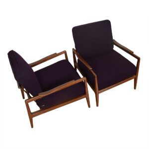 Pair of Edmond Spence Mid Century Modern Walnut Club Chairs