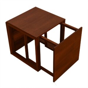 Kai Kristiansen Set of 3 Teak Cube Nesting Tables
