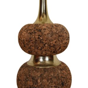 Pair of Cork and Brass Lamps with Graduated Design.