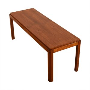 Apartment Sized Danish Teak Coffee Table w/ Beveled Legs.