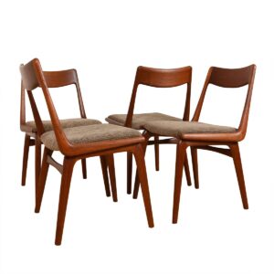 Set of 4 Danish Boomerang Dining Chairs by Alfred Christensen
