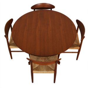 45″ Danish Teak Round Expanding Pedestal Dining Table